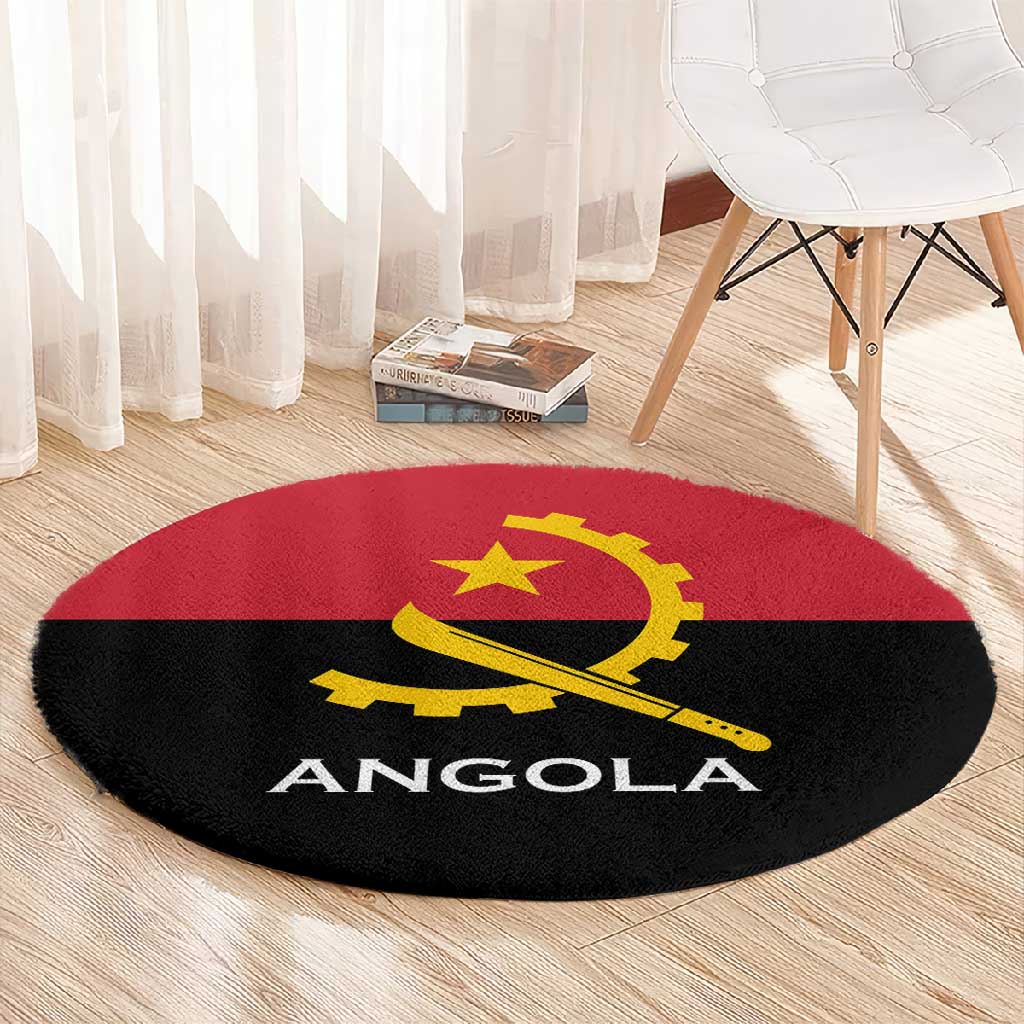 Angola Country Flag Stylized Round Carpet