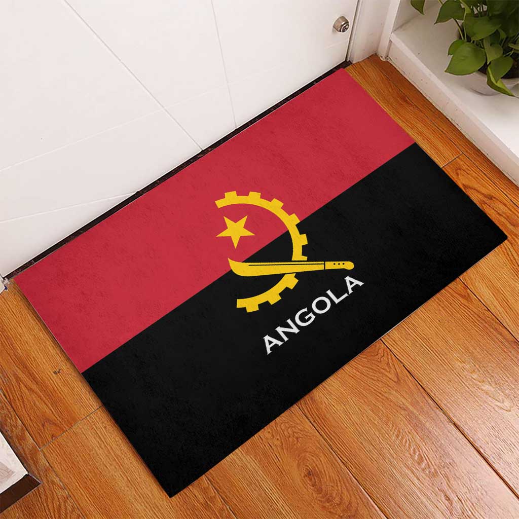 Angola Country Flag Stylized Rubber Doormat