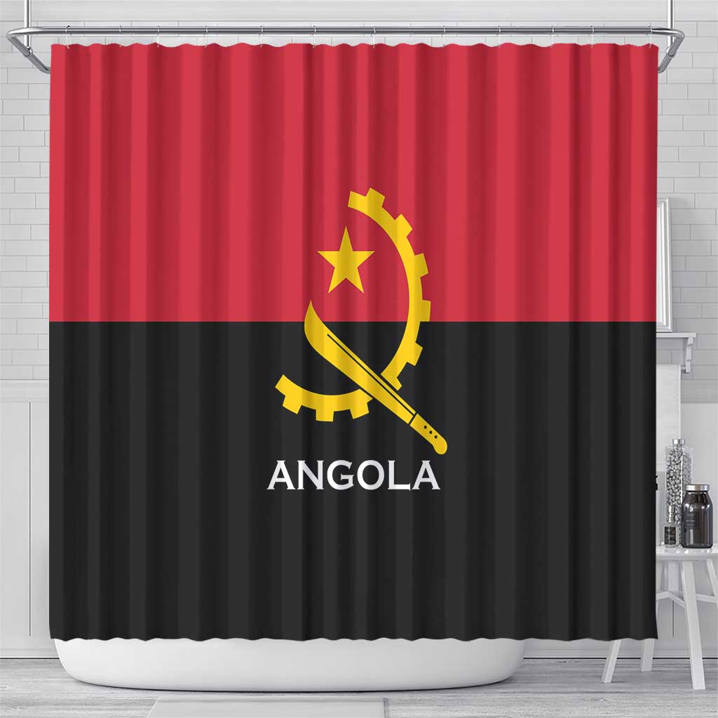 Angola Country Flag Stylized Shower Curtain