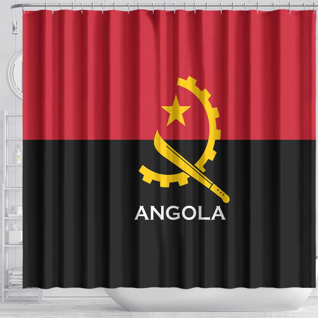 Angola Country Flag Stylized Shower Curtain