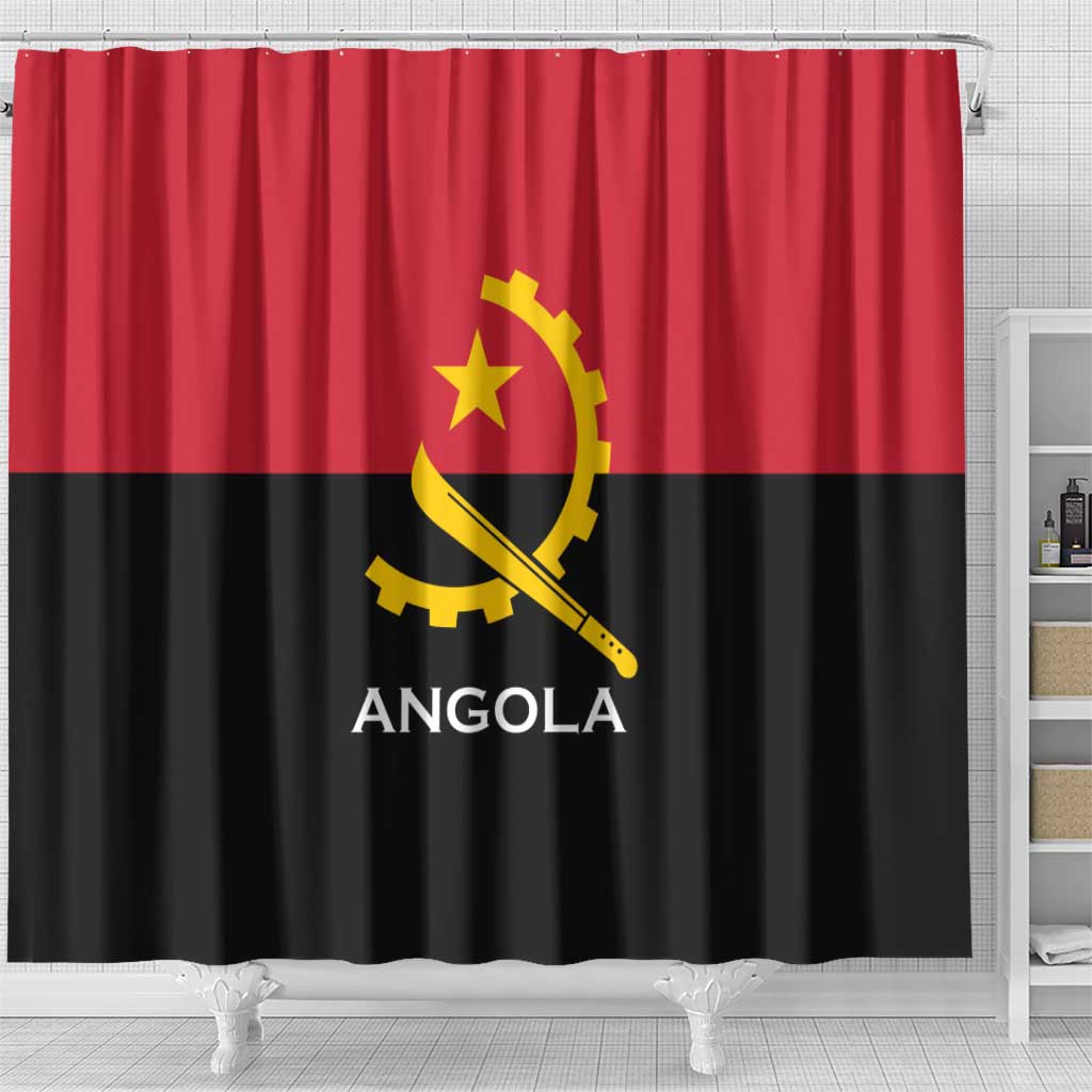 Angola Country Flag Stylized Shower Curtain