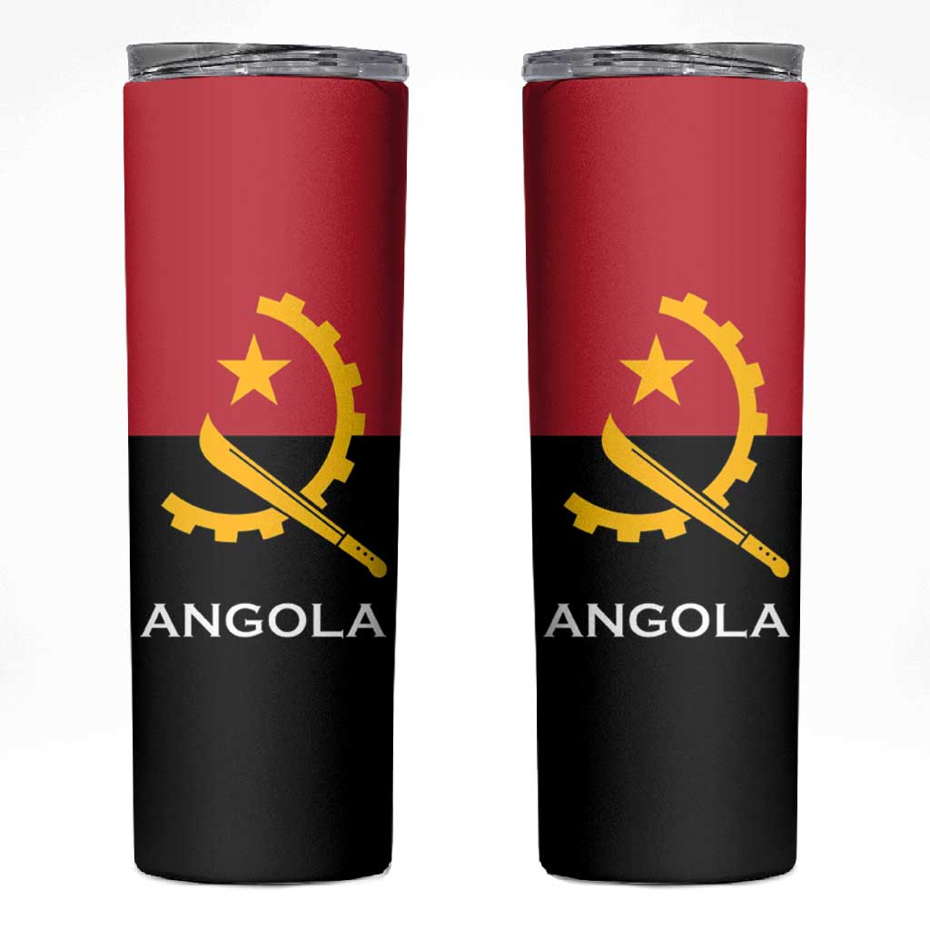 Angola Country Flag Stylized Skinny Tumbler