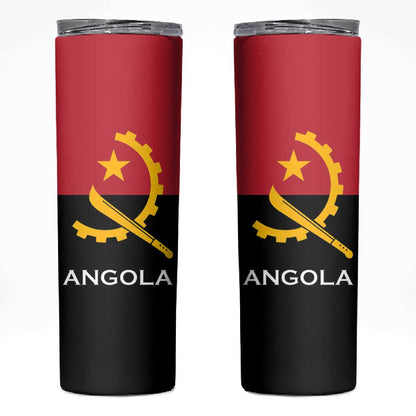 Angola Country Flag Stylized Skinny Tumbler