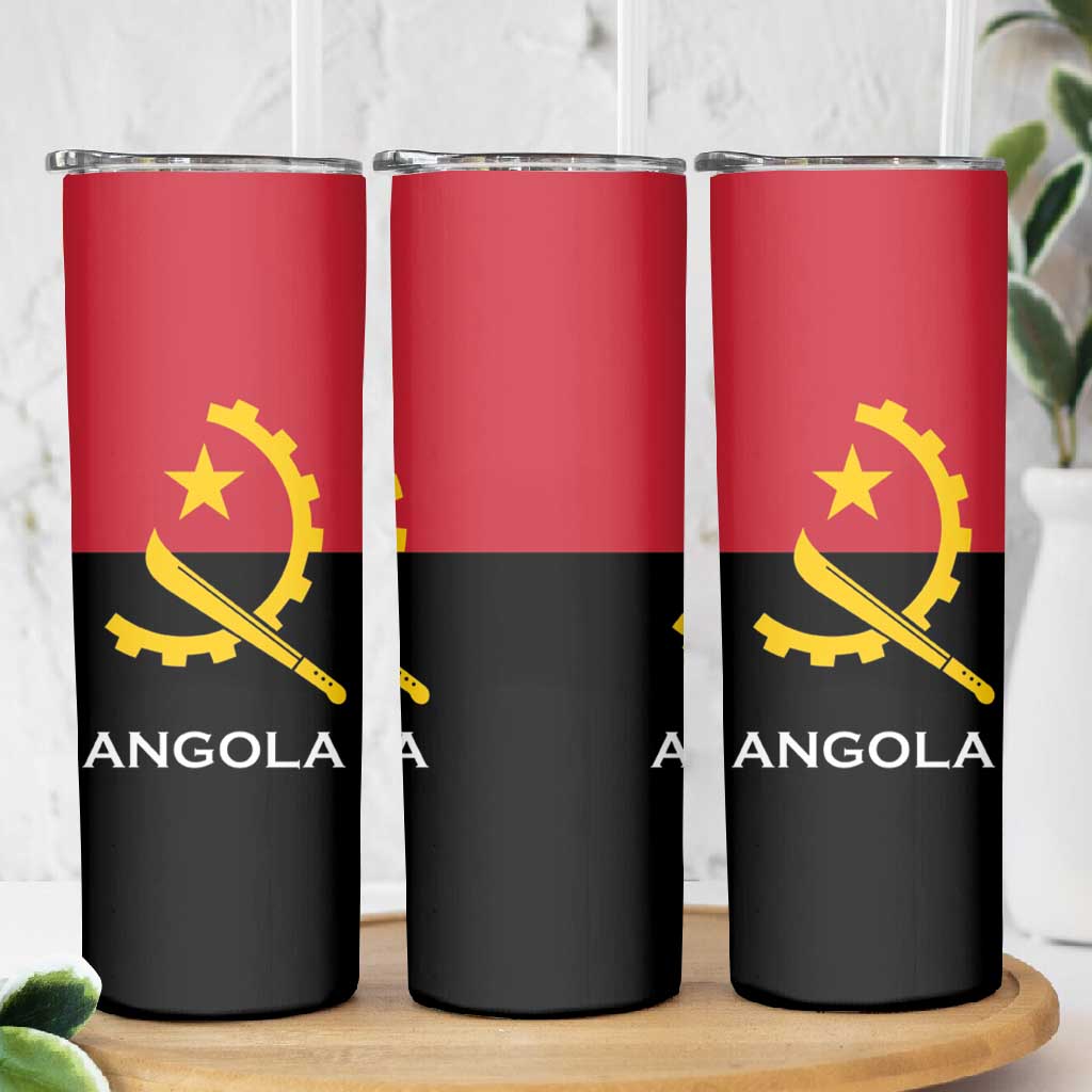 Angola Country Flag Stylized Skinny Tumbler