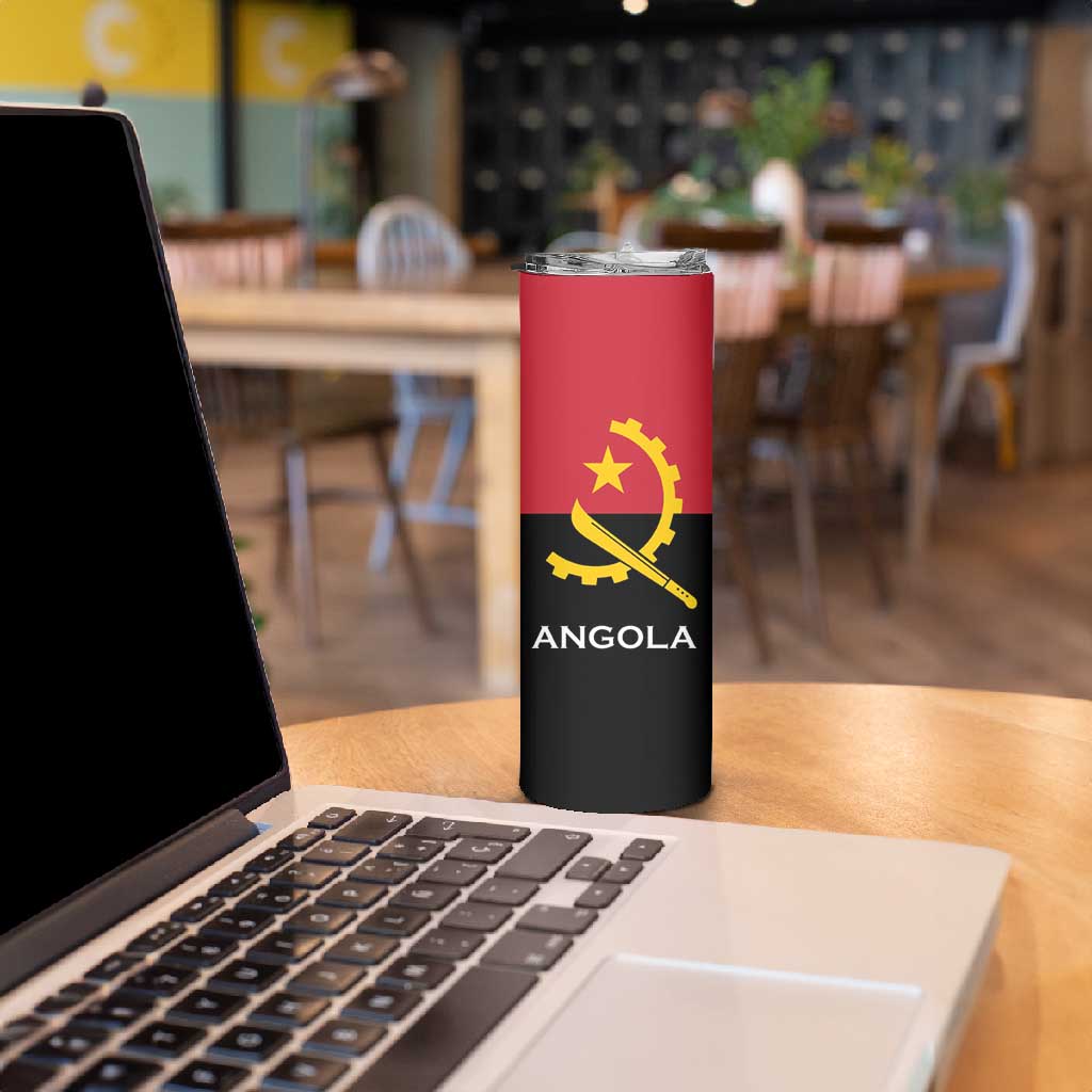 Angola Country Flag Stylized Skinny Tumbler
