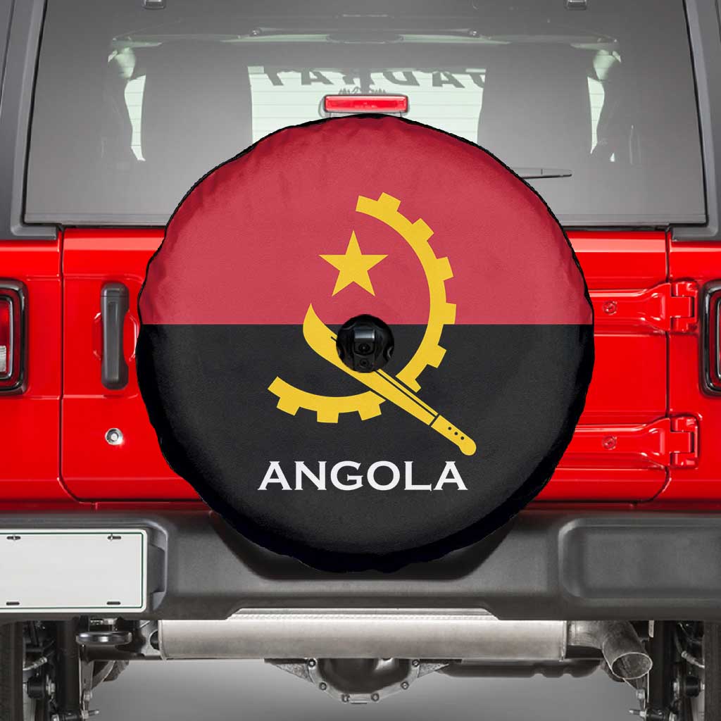 Angola Country Flag Stylized Spare Tire Cover