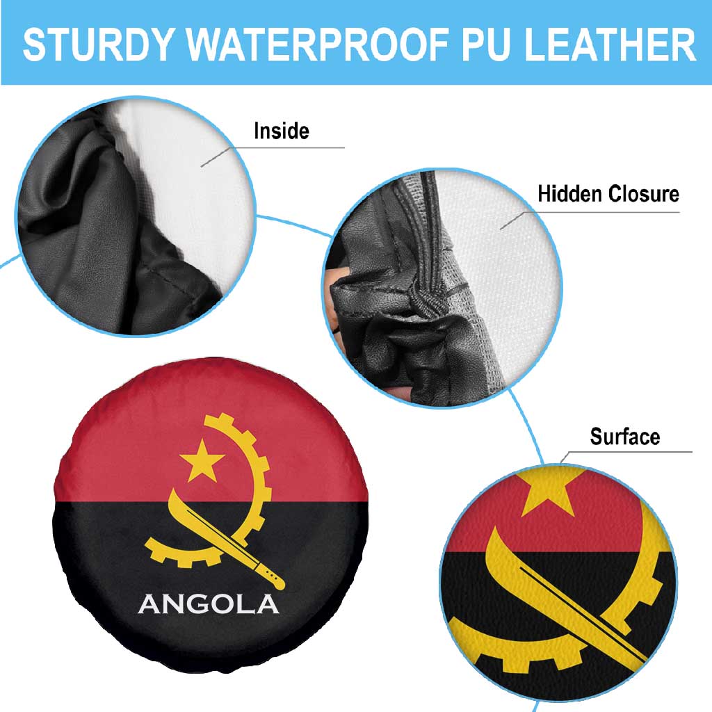 Angola Country Flag Stylized Spare Tire Cover