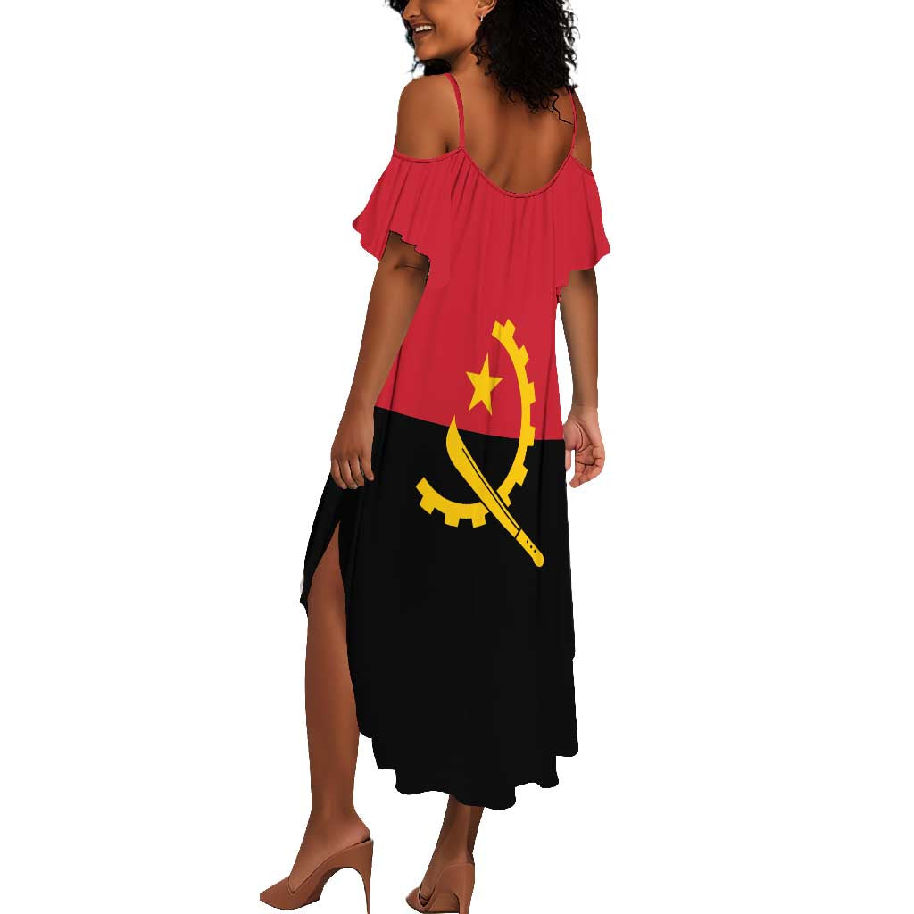 Angola Country Flag Stylized Summer Maxi Dress