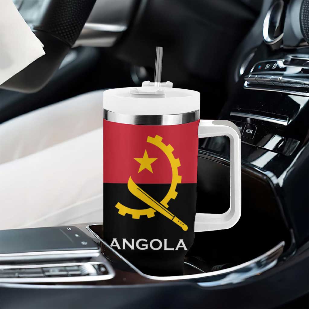 Angola Country Flag Stylized Tumbler With Handle