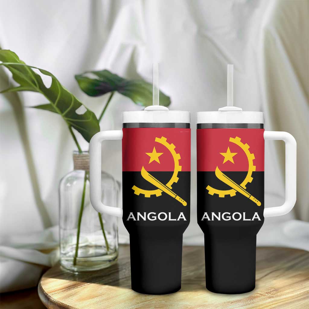 Angola Country Flag Stylized Tumbler With Handle