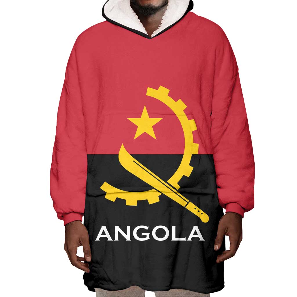 Angola Country Flag Stylized Wearable Blanket Hoodie