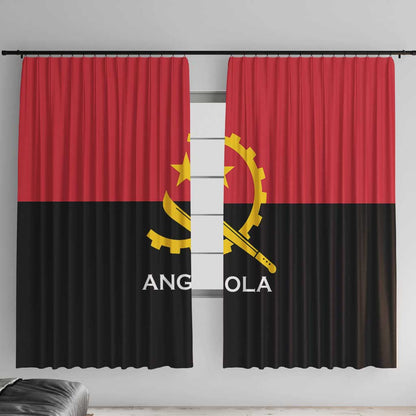 Angola Country Flag Stylized Window Curtain