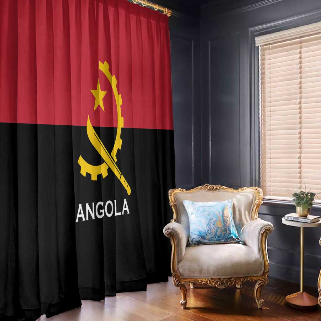 Angola Country Flag Stylized Window Curtain