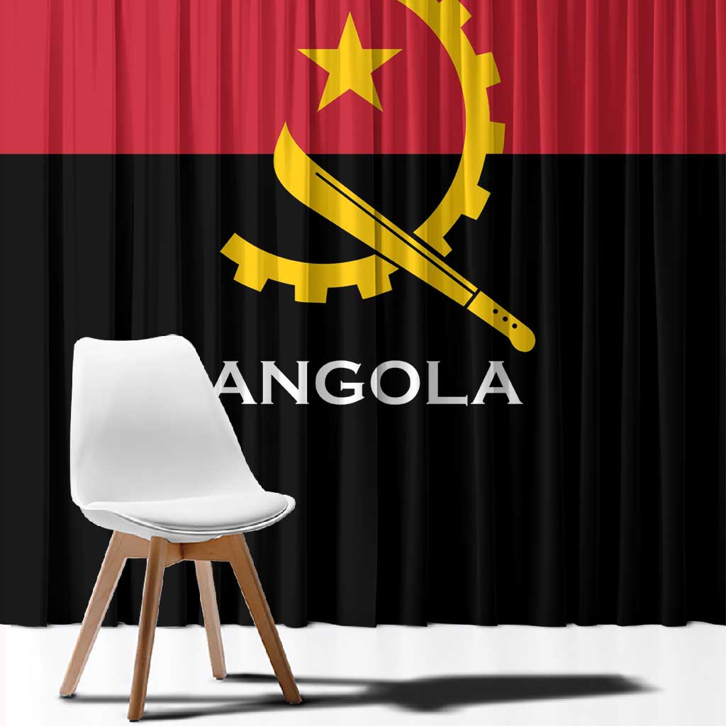 Angola Country Flag Stylized Window Curtain