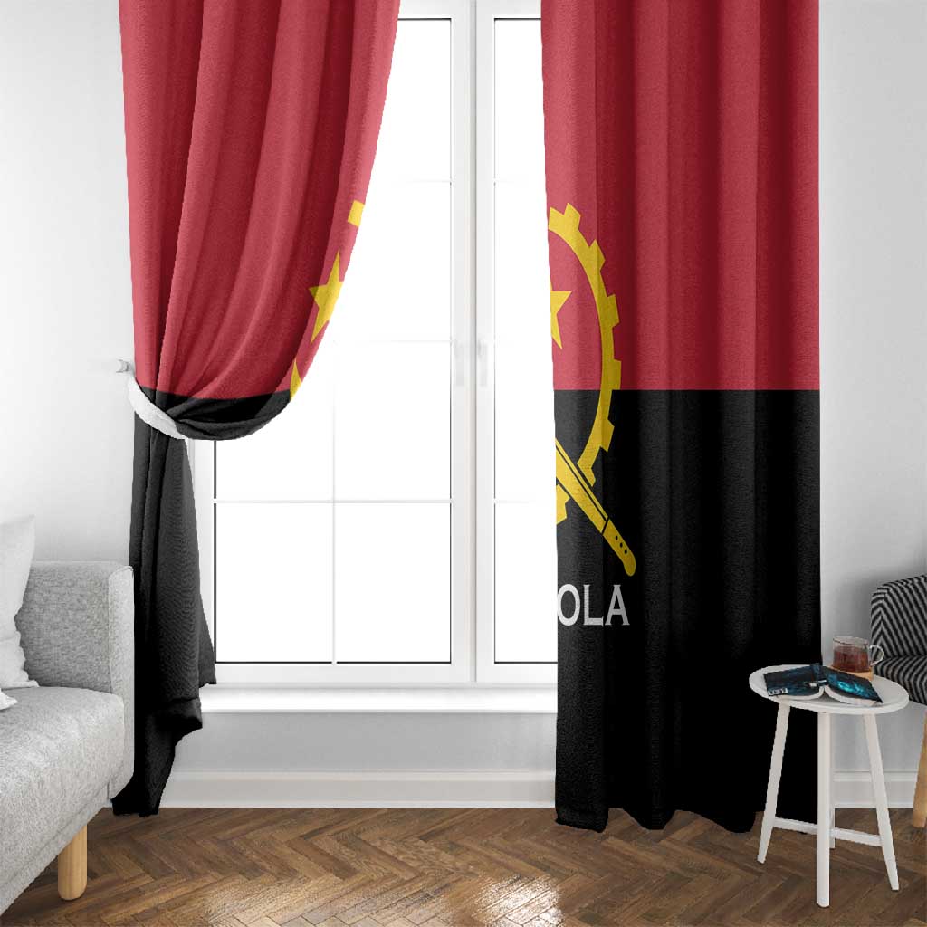 Angola Country Flag Stylized Window Curtain