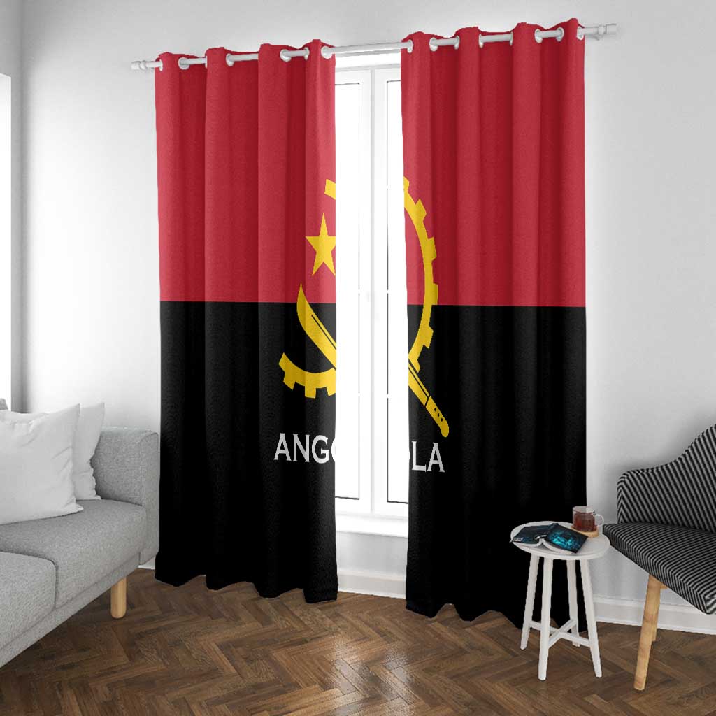 Angola Country Flag Stylized Window Curtain