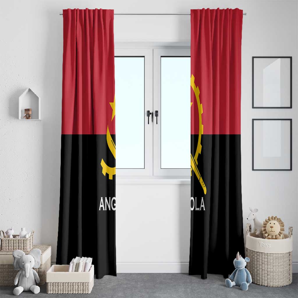 Angola Country Flag Stylized Window Curtain