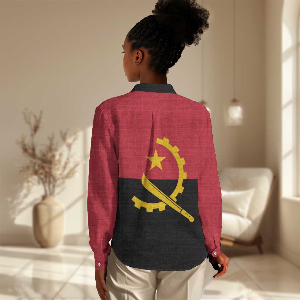 Angola Country Flag Stylized Women Casual Shirt