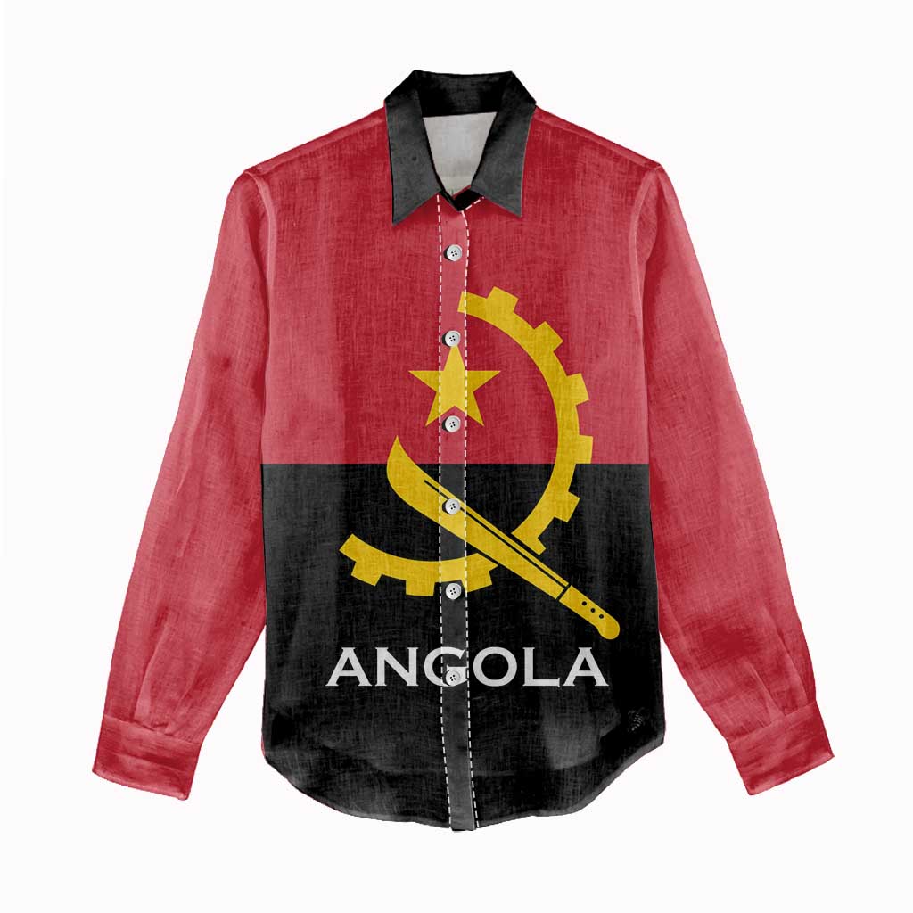 Angola Country Flag Stylized Women Casual Shirt