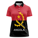 Angola Country Flag Stylized Women Polo Shirt