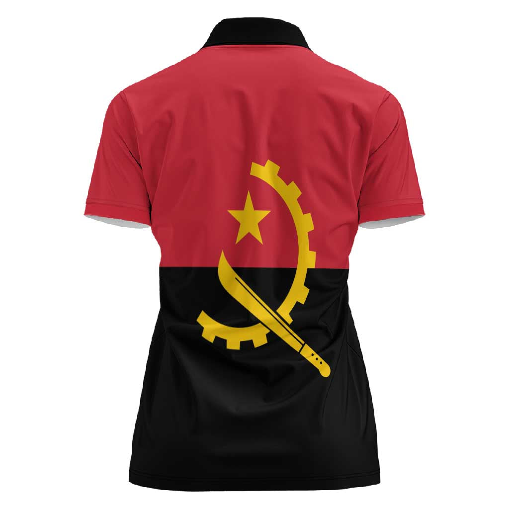 Angola Country Flag Stylized Women Polo Shirt