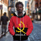Angola Country Flag Stylized Zip Hoodie