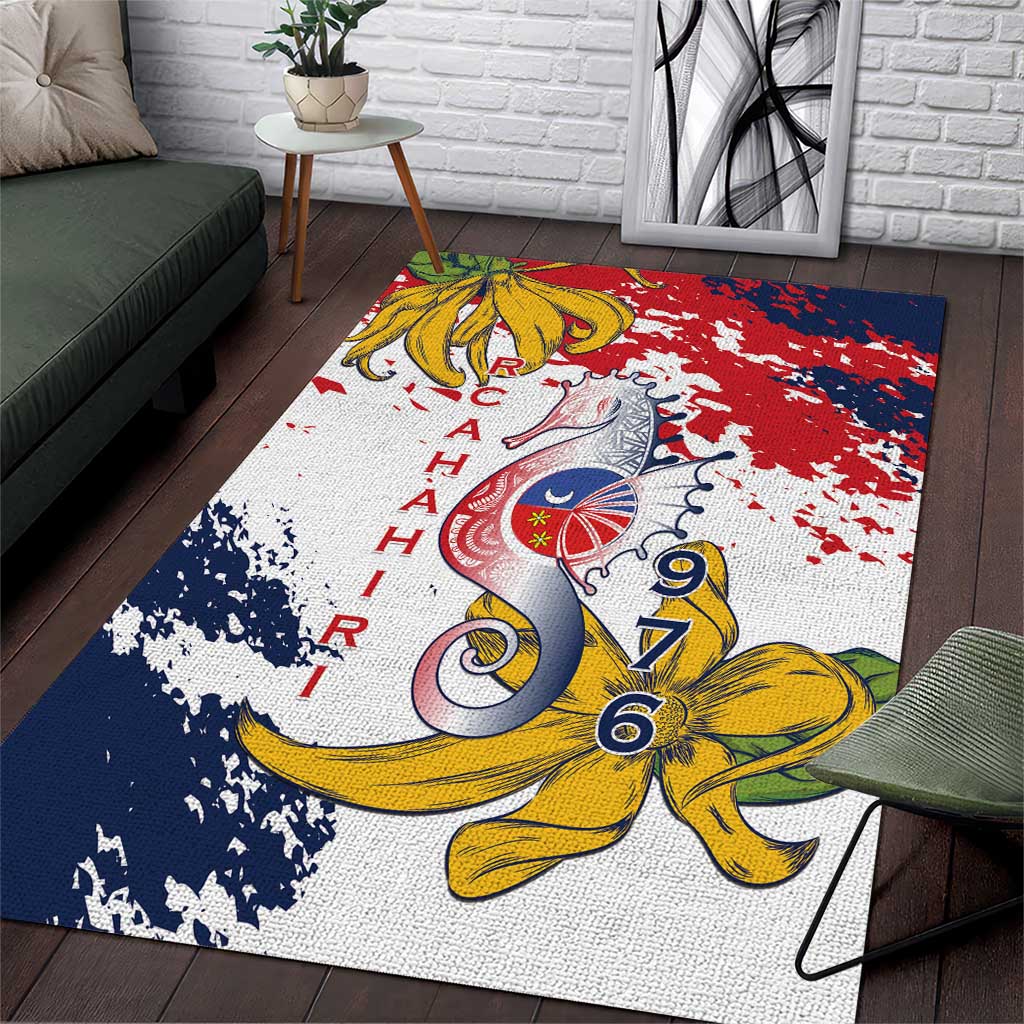 Département de Mayotte Area Rug Ra Hachiri 976 Map With Ylang Ylang