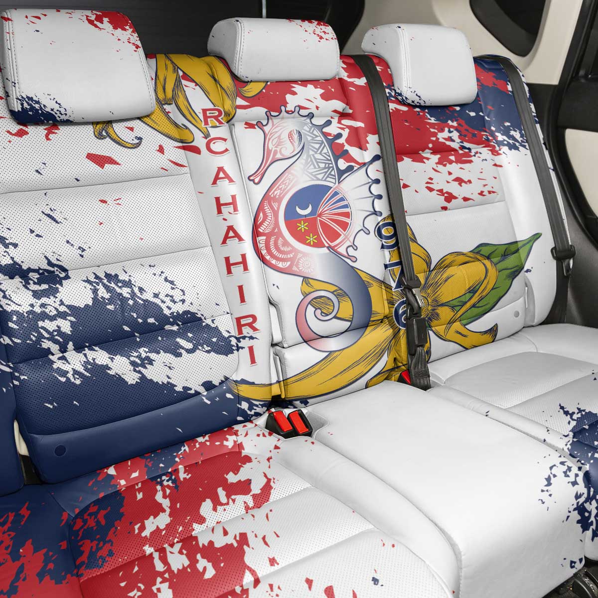 Département de Mayotte Back Car Seat Cover Ra Hachiri 976 Map With Ylang Ylang