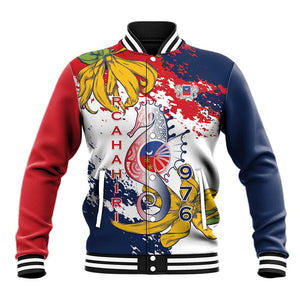 Département de Mayotte Baseball Jacket Ra Hachiri 976 Map With Ylang Ylang