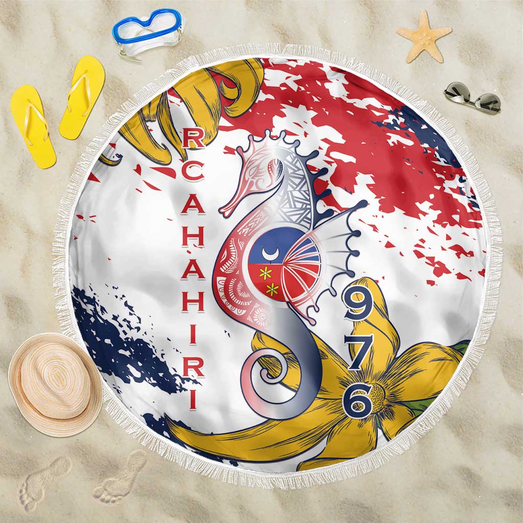 Département de Mayotte Beach Blanket Ra Hachiri 976 Map With Ylang Ylang