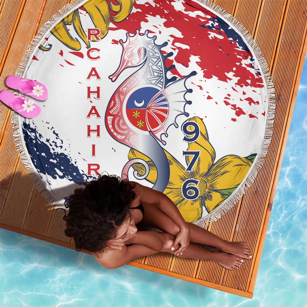 Département de Mayotte Beach Blanket Ra Hachiri 976 Map With Ylang Ylang