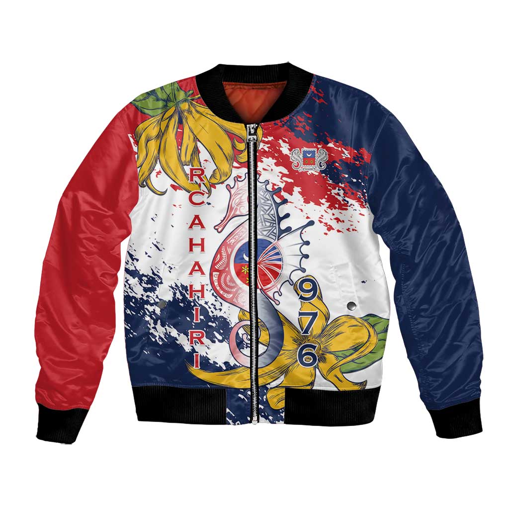 Département de Mayotte Bomber Jacket Ra Hachiri 976 Map With Ylang Ylang