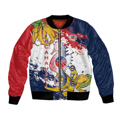 Département de Mayotte Bomber Jacket Ra Hachiri 976 Map With Ylang Ylang