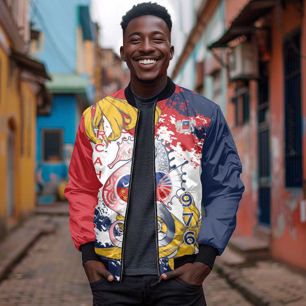 Département de Mayotte Bomber Jacket Ra Hachiri 976 Map With Ylang Ylang