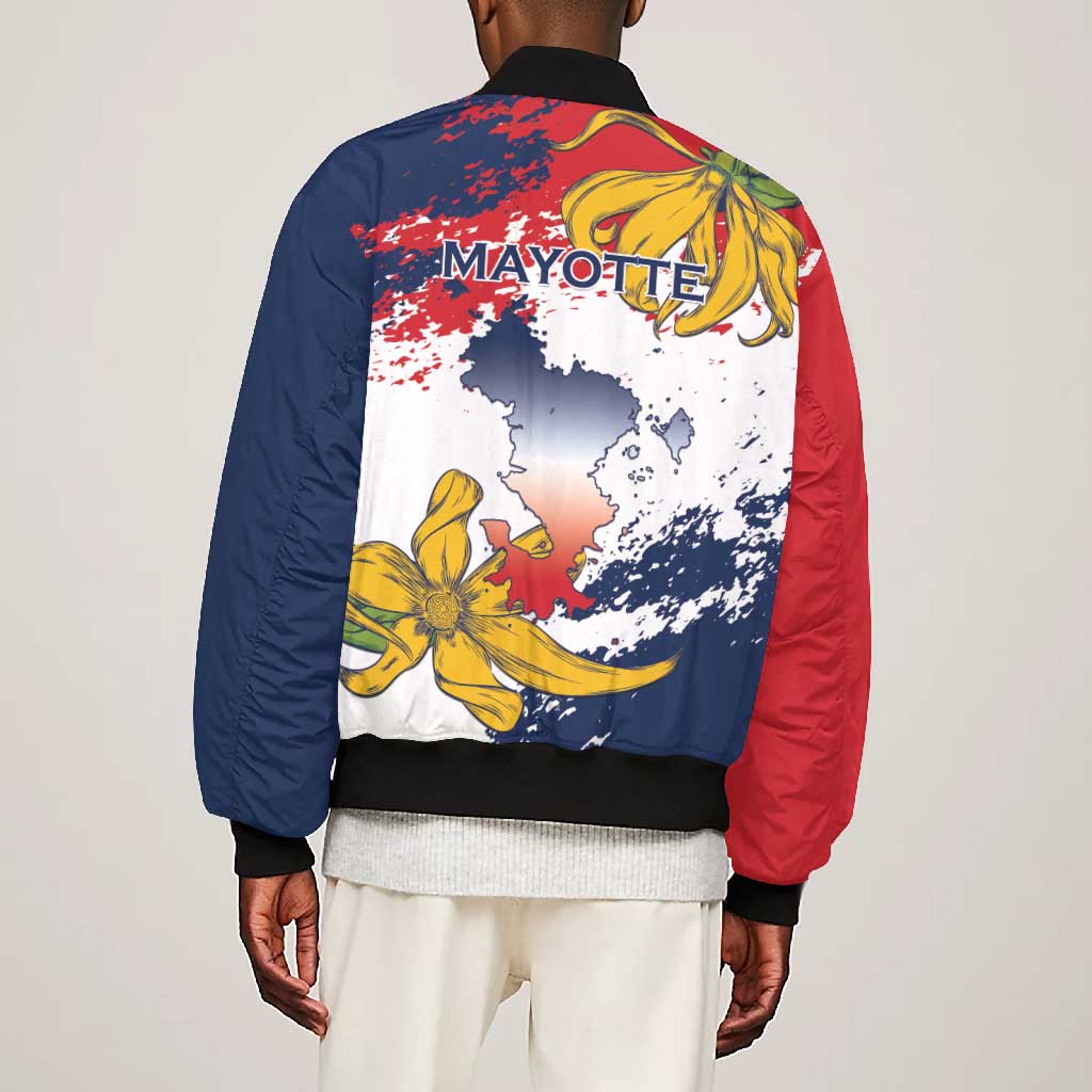 Département de Mayotte Bomber Jacket Ra Hachiri 976 Map With Ylang Ylang