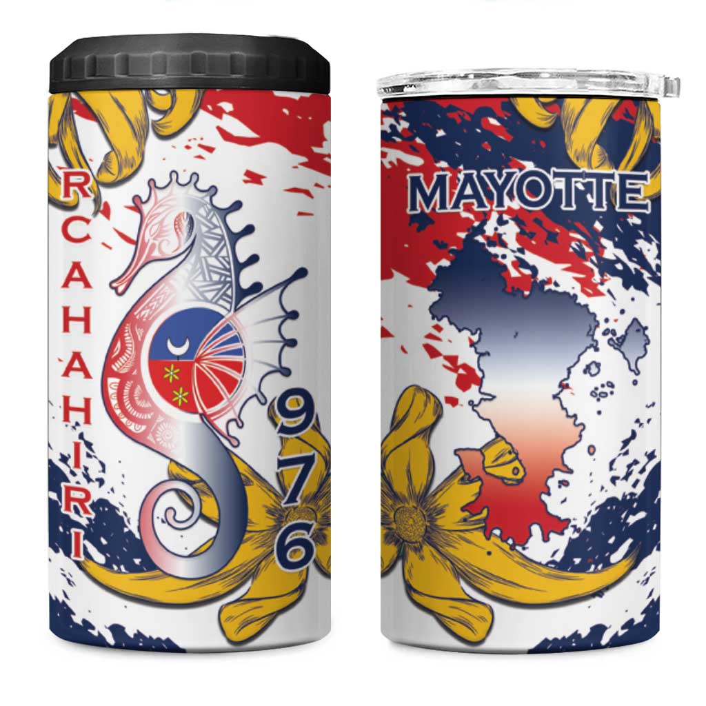 Département de Mayotte 4 in 1 Can Cooler Tumbler Ra Hachiri 976 Map With Ylang Ylang