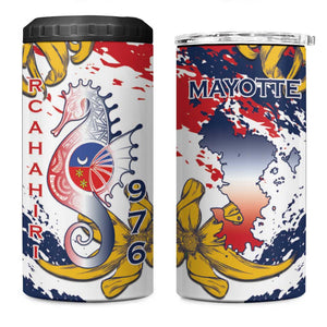 Département de Mayotte 4 in 1 Can Cooler Tumbler Ra Hachiri 976 Map With Ylang Ylang