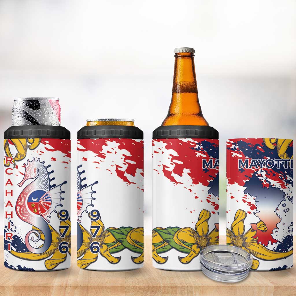 Département de Mayotte 4 in 1 Can Cooler Tumbler Ra Hachiri 976 Map With Ylang Ylang