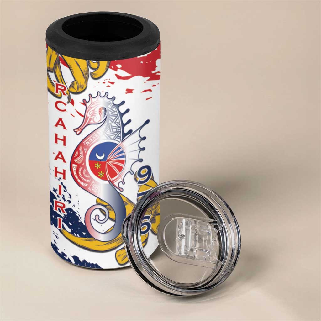 Département de Mayotte 4 in 1 Can Cooler Tumbler Ra Hachiri 976 Map With Ylang Ylang
