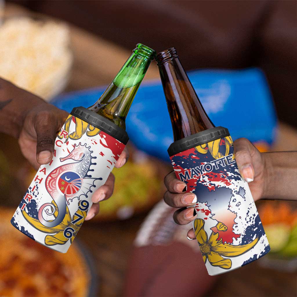 Département de Mayotte 4 in 1 Can Cooler Tumbler Ra Hachiri 976 Map With Ylang Ylang