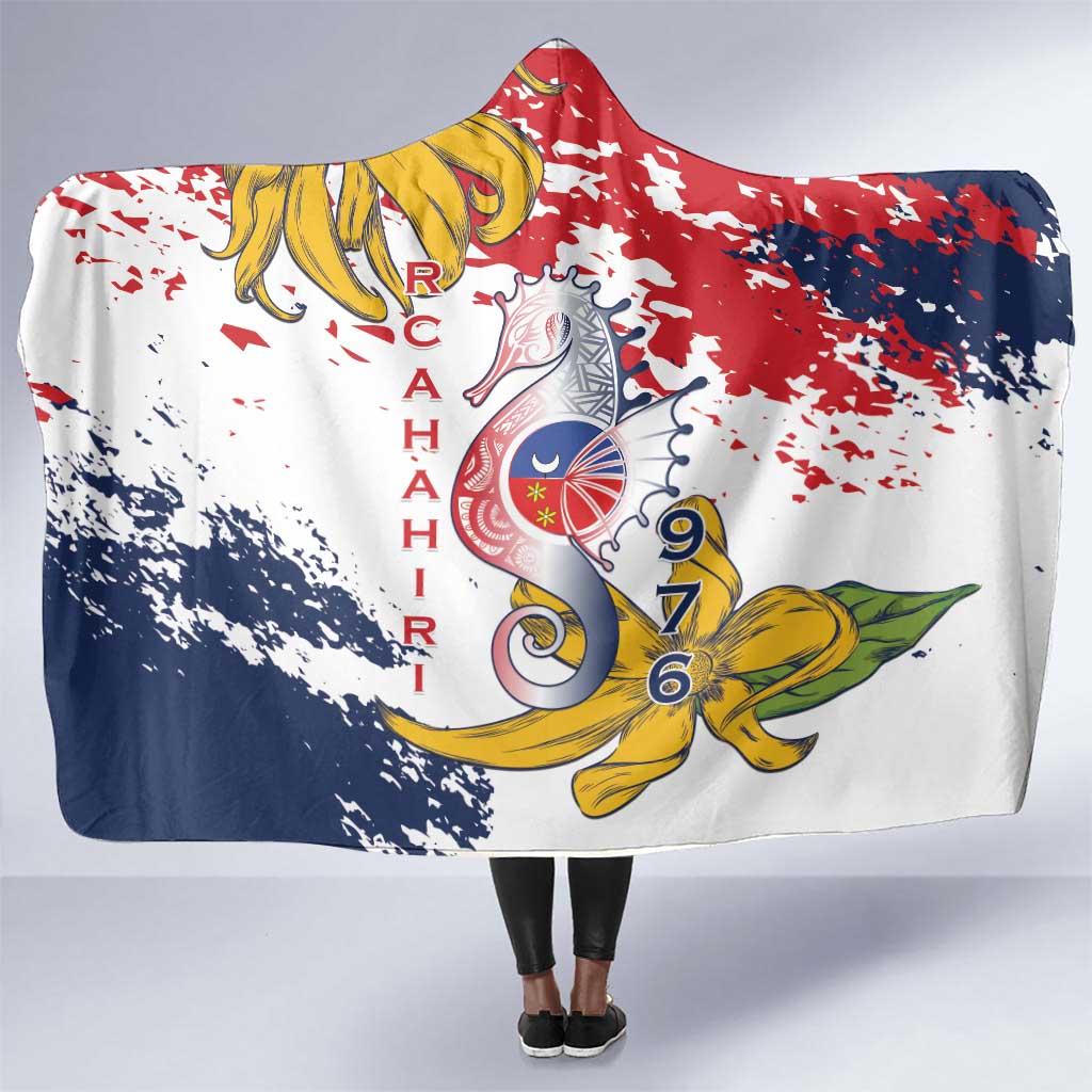 Département de Mayotte Hooded Blanket Ra Hachiri 976 Map With Ylang Ylang