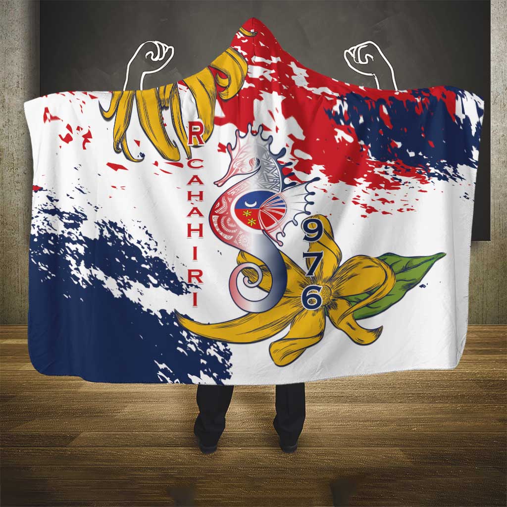 Département de Mayotte Hooded Blanket Ra Hachiri 976 Map With Ylang Ylang