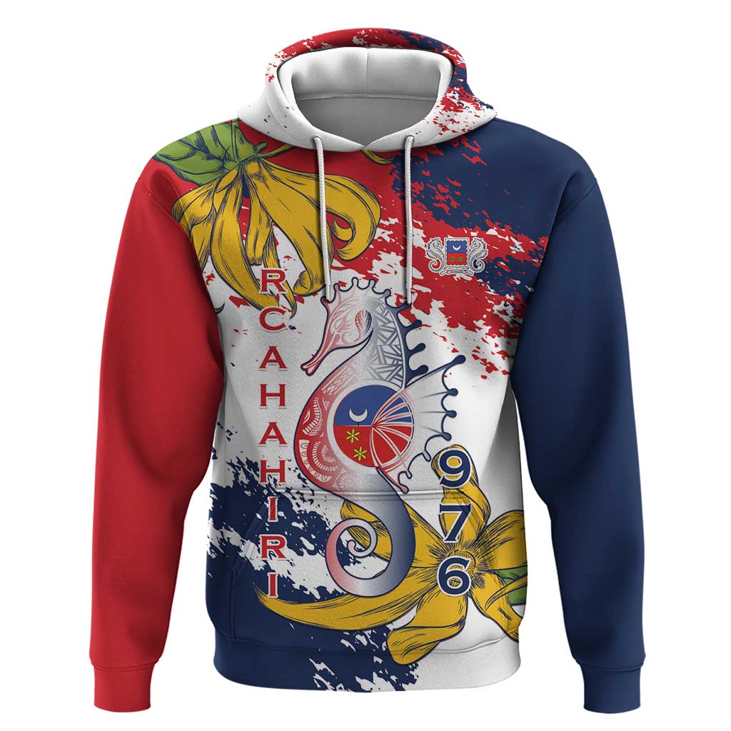 Département de Mayotte Hoodie Ra Hachiri 976 Map With Ylang Ylang