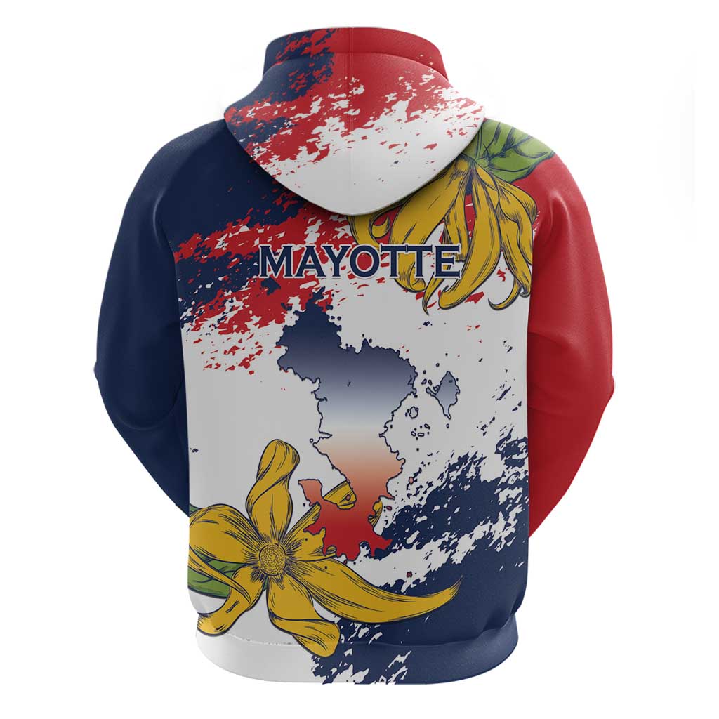 Département de Mayotte Hoodie Ra Hachiri 976 Map With Ylang Ylang
