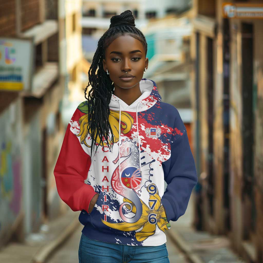 Département de Mayotte Hoodie Ra Hachiri 976 Map With Ylang Ylang