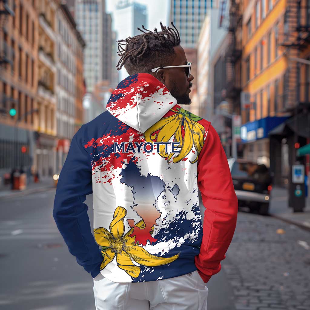 Département de Mayotte Hoodie Ra Hachiri 976 Map With Ylang Ylang