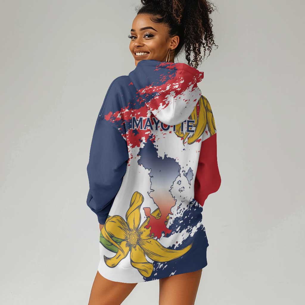 Département de Mayotte Hoodie Dress Ra Hachiri 976 Map With Ylang Ylang