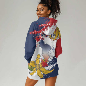 Département de Mayotte Hoodie Dress Ra Hachiri 976 Map With Ylang Ylang