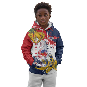 Département de Mayotte Kid Hoodie Ra Hachiri 976 Map With Ylang Ylang