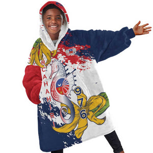 Département de Mayotte Kid Wearable Blanket Hoodie Ra Hachiri 976 Map With Ylang Ylang